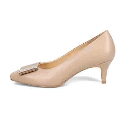 マドラス madras 特許 リカバリーメタインソール搭載 5.5ｃｍ ラグジュアリーなモチーフ付き ソフトなスクエアトゥパンプス MAL9106SMT BEIGE 23.0