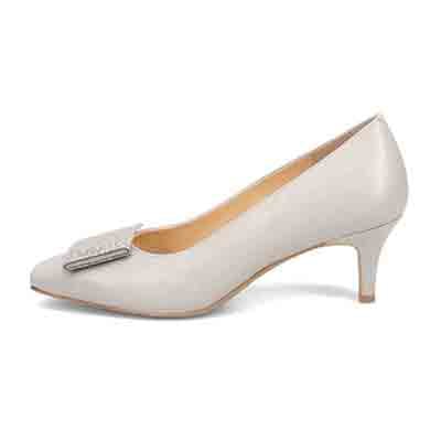 マドラス madras 特許 リカバリーメタインソール搭載 5.5ｃｍ ラグジュアリーなモチーフ付き ソフトなスクエアトゥパンプス MAL9106SMT L-GRAY 23.0