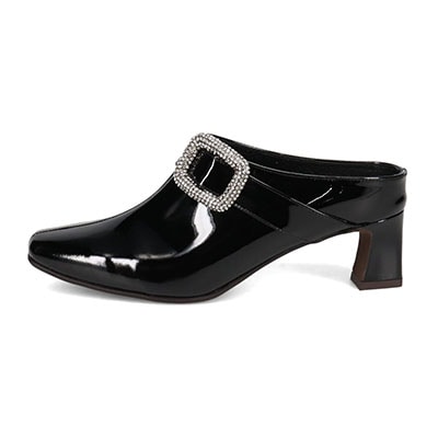マドラス madras 特許 リカバリーメタインソール搭載　高級感のあるビジュー飾りをあしらった　ミュール　MAL9119MT BLACK-ENAMEL 23.0