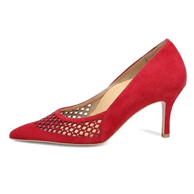 マドラス madras 特許 リカバリーメタインソール搭載 7cmヒール デザインパンプス　MAL9122MT RED-SILKY 23.0