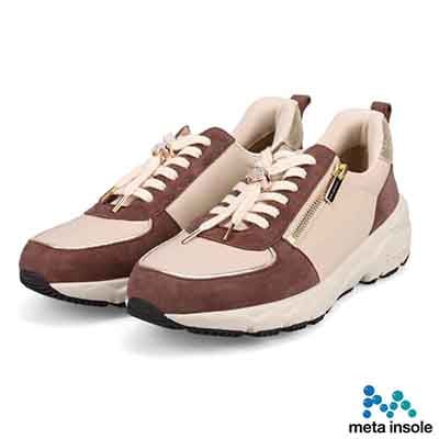 マドラス madras 特許 Recovery meta insole搭載  ゴールドがアクセントのエレガンでスタイリッシュなレザースニーカー　MAL9136AMT BROWN/C 6（23.0cm～23.5cm相当）
