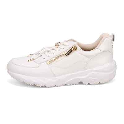マドラス madras 特許 Recovery meta insole搭載  ゴールドがアクセントのエレガンでスタイリッシュなレザースニーカー　MAL9136AMT WHITE 6（23.0cm～23.5cm相当）
