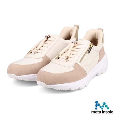 マドラス madras 特許 リカバリーメタインソール搭載  ゴールドがアクセントのエレガンでスタイリッシュなレザースニーカー　MAL9136MT BEIGE/C 5（22.5cm相当）