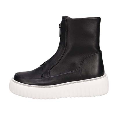 マドラス madras 特許　リカバリーメタインソール搭載  煌めくルーチェがアクセントのフロントジップ厚底ブーツ　MAL9147MT BLACK 23（23.0～23.5cm相当）