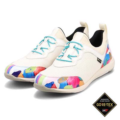 【GORE-TEX】 通勤快適 マドラスウォーク madras Walk  トラベルウォーキングにもお勧め！ 疲れない快適軽量マルチプリントスニーカー MWL1004B WHITE-PR 23.0