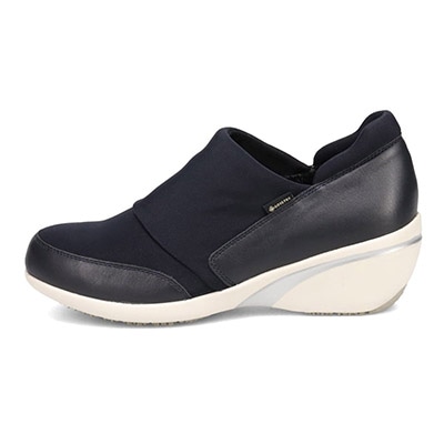 【GORE-TEX】マドラスウォーク madras Walk 「Recovery Shiatsu Insole」搭載で指圧効果により血行をよくする。 シンプルなデザインでさまざまなスタイルに合わせやすい！通勤・きれい目 ゴアテックススリッポンスニーカー MWL1008R NAVY 23.0