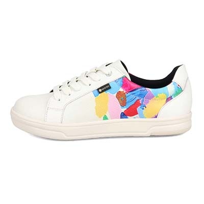 【GORE-TEX】マドラスウォーク madras Walk  マルチプリントレースアップ レザースニーカー  MWL1022B WHITE-PR 23.0