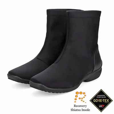【GORE-TEX×防滑】madras Walk「Recovery Shiatsu Insole」搭載　指圧効果により血行をよくする。スクエアトゥブーツ MWL4072R BLACK 23.0