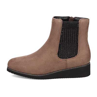 【撥水加工】テーン tehen クッションインソールで履き心地抜群、ラインストーン付きサイドゴアブーツ　TN1776 BLACK 23.0