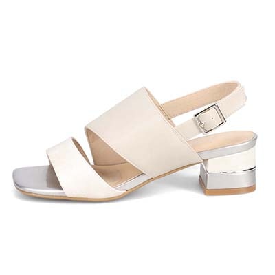 テーン tehen オシャレなヒールもポイント 甲深アシンメトリーカットサンダル　TN1794 L-GRAY/C 23.0