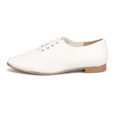 テーン tehen レースアップ ベーシックフラットパンプス　TN1801 WHITE 23.0