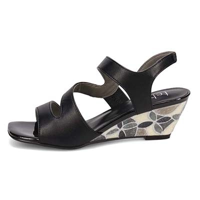 テーン tehen ステンドグラスウエッジヒールサンダル　TN1803 BLACK 23.0