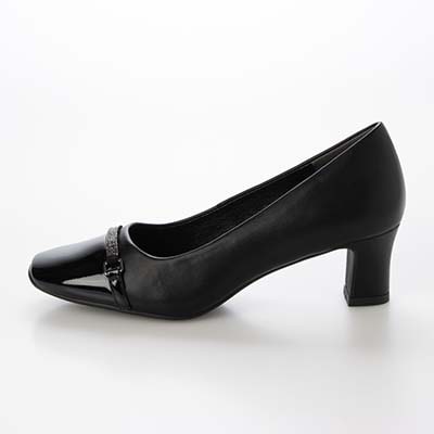 テーン tehen 品格と華やかさを纏う、5.5cm大人のスクエアトゥパンプス　TN1870 BLACK 23.0