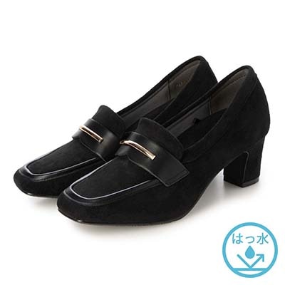 【撥水仕様】テーン tehen きれいめカジュアルなビットローファーパンプス　TN5013 BLACK-SILKY 23.0