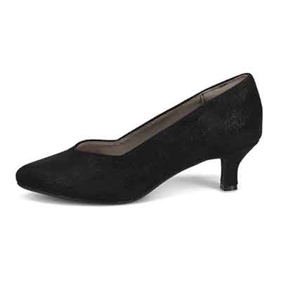 テーン tehen【Vカット】レディース パンプス 通勤 5㎝ヒール 歩きやすい TN5501 BLACK-METALLIC 23.0