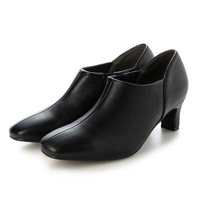 テーン tehen スクエアトゥ×5.5cmヒールで大人のきれいめスタイルに　すっきり美シルエットブーティ　TN5512 BLACK 23.0