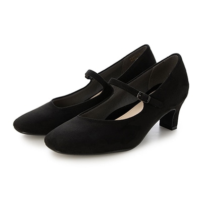 テーン tehen【脱げにくい】レディース パンプス メリージェーン 歩きやすい スクエアトゥ　TN5514 BLACK-SILKY 23.0