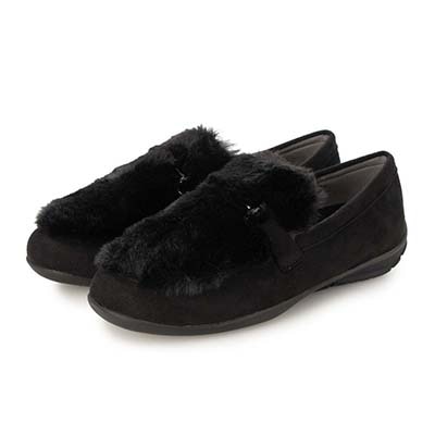 テーン tehen ビットとファー付きドライビングシューズ TN5704 BLACK 23.0
