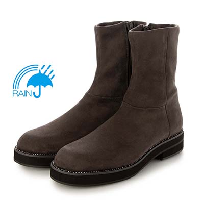 【撥水加工】テーン tehen  ビジュー付きソールで上品おしゃれ  3.5cmヒールで歩きやすい一足  カジュアルショートブーツ　TN6707 BLACK 23.0