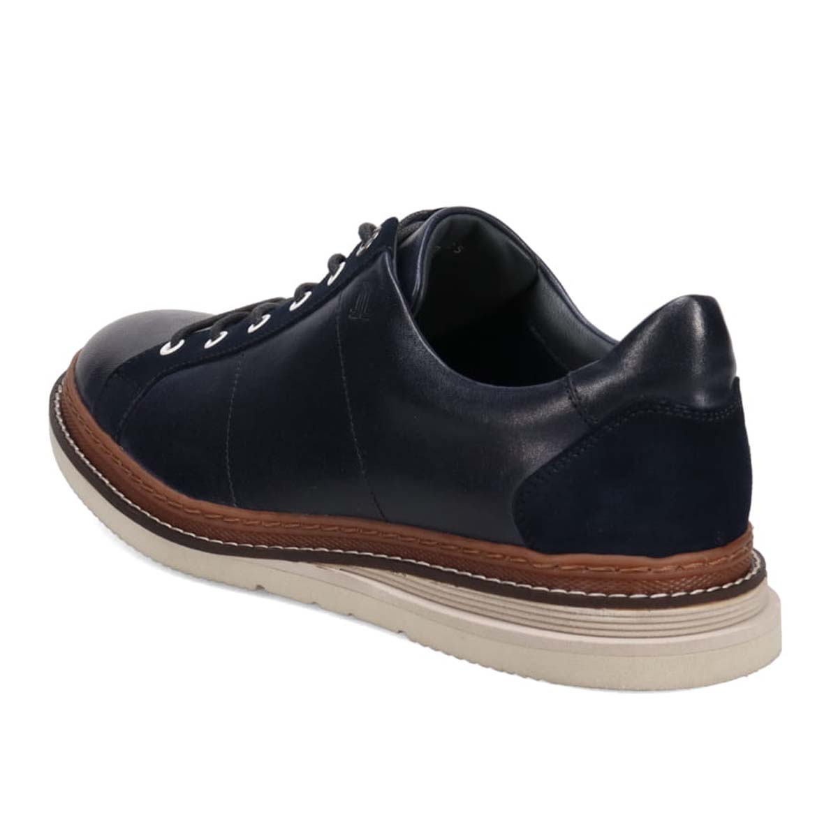 ランバンオンブルー LANVIN en Bleu  レースアップコンビネーションレザースニーカー　86553 D-GRAY 25.0