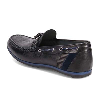 ランバンオンブルー LANVIN en Bleu  フィッシングホックドライビングシューズ　86561 BLACK 25.0