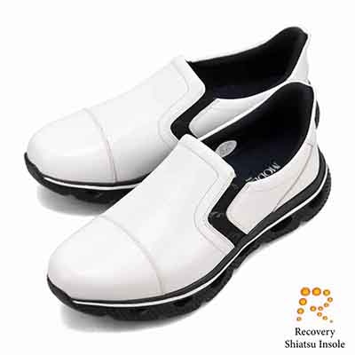 モデロ MODELLO 「Recovery Shiatsu Insole」搭載で指圧効果により血行をよくする。レザースリッポンスニーカー　DM3343R WHITE 25.0