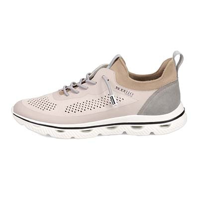 世界初のカバロス加工シリーズ　モデロ MODELLO カジュアルニットスニーカー　DM6523 GRAY/KHAKI M(25.0～25.5cm)