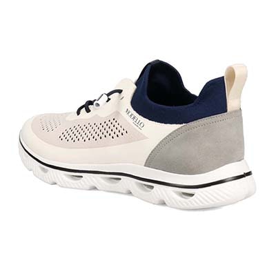 世界初のカバロス加工シリーズ　モデロ MODELLO カジュアルニットスニーカー　DM6523 WHITE/NAVY M(25.0～25.5cm)