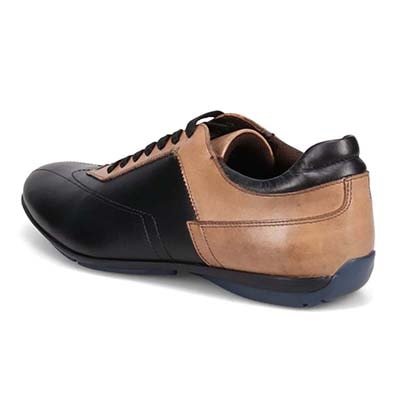 【抗菌消臭機能】モデロ MODELLO  さまざまなシーンに合わせやすい ドレスレザースニーカー DM6922 BLACK/BEIGE 25.0