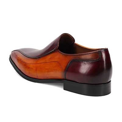 世界初のカバロス加工シリーズ モデロ MODELLO スワールモカ スリッポンビジネスシューズ　DM8203 WINE/BROWN 25.0