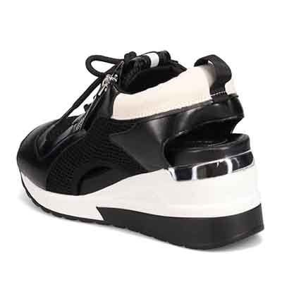 モデロ MODELLO 「リカバリーインソール」搭載で指圧効果により血行を115％促進。Recoveryヒールスニーカーサンダル　DML1940R BLACK 23.0