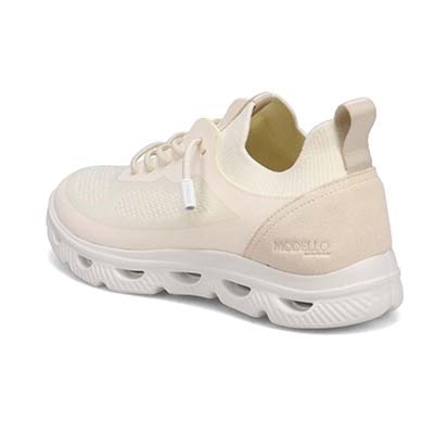 モデロ MODELLO 快適な履き心地を追求したスタイリッシュニットテキスタイルスニーカー　DML4301 WHITE 23.0