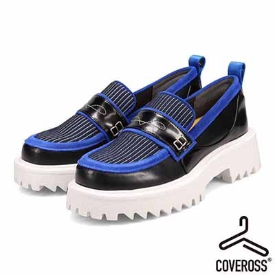 世界初のカバロス加工  モデロ MODELLO 厚底ニットローファーシューズ  DML5043 BLACK/C 23.0