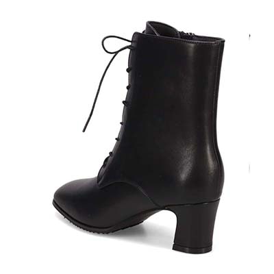 【撥水仕様】モデロ MODELLO 5.5cmヒール レースアップショートブーツ  DML5503 BLACK 23.0