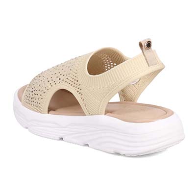 モデロ MODELLO ラインストーンが華やかなニットサンダル　DML6055 BEIGE 23.0