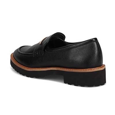 【撥水仕様】モデロ MODELLO 「リカバリーインソール」搭載で指圧効果により血行を115％促進。バー金具付き Recovery厚底ローファー　DML6061R BLACK 23.0