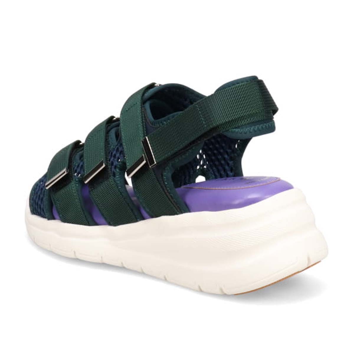 モデロ MODELLO 「リカバリーインソール」搭載で指圧効果により血行を115％促進。Recovery３本ベルトヒールアップスポーツサンダル　DML6063R NAVY 23.0