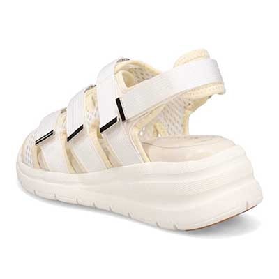 モデロ MODELLO 「リカバリーインソール」搭載で指圧効果により血行を115％促進。Recovery３本ベルトヒールアップスポーツサンダル　DML6063R WHITE 23