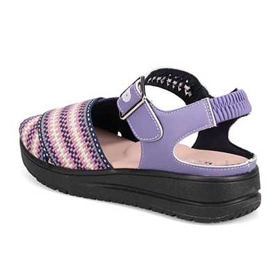 モデロ MODELLO 「リカバリーインソール」搭載で指圧効果により血行を115％促進。Recoveryクロスベルトプラットフォームサンダル　DML6064R PURPLE/C 23