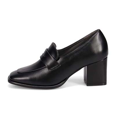 モデロ MODELLO 「リカバリーインソール」搭載で指圧効果により血行を115％促進。Recoveryチャンキーヒールローファー　DML6065R BLACK 23.0