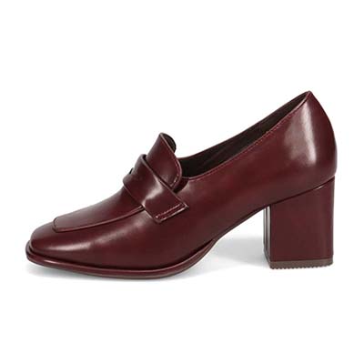 モデロ MODELLO 「リカバリーインソール」搭載で指圧効果により血行を115％促進。Recoveryチャンキーヒールローファー　DML6065R BURGUNDY 23.0