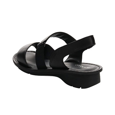 定番モールドソールで歩きやすく♪太めステッチがポイント♪カジュアルサンダル DML7115 BLACK M　(23.0～23.5)