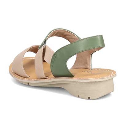 定番モールドソールで歩きやすく♪太めステッチがポイント♪カジュアルサンダル DML7115 GREEN/BEIGE M　(23.0～23.5)