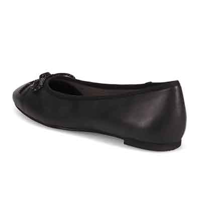 【撥水仕様】モデロ MODELLO 「Recovery Shiatsu Insole」搭載で指圧効果により血行を115％促進。 0.5ｃｍヒール バレエシューズ  DML8814R BLACK/BLACK 23.0