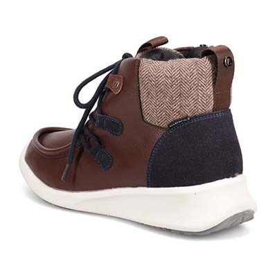 【4cm4時間防水設計】エル スポーツ ELLESPORT BLACK LABELシリーズ　レースアップカジュアルブーツ　ESP12590 D-BROWN 23.0