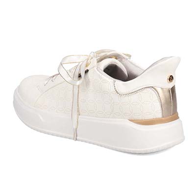 【4cm4時間防水設計】エル スポーツ ELLESPORT スッと履けるクイックフィット　レイン仕様  コートスニーカー　ESP12591 WHITE 23.0