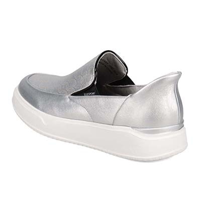 【4cm4時間防水設計】エル スポーツ ELLESPORT  スッと履けるクイックフィット　レイン仕様  スリッポンスニーカー　ESP12592 SILVER 23.0