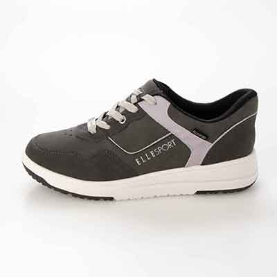 【4cm4時間防水設計】エル スポーツ ELLESPORT　厚底クイックフィットスニーカー     ESP12606 GRAY-NUBUK 23.0