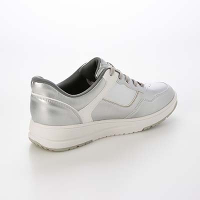 【4cm4時間防水設計】エル スポーツ ELLESPORT　厚底クイックフィットスニーカー     ESP12606 SILVER 23