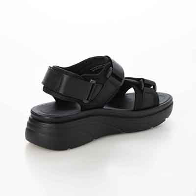 エル スポーツ ELLESPORT 　2本ベルト厚底スポーツサンダル　ESP12607 BLACK M（23～23.5ｃｍ）